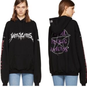vetements magic pattern hoodie black