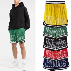 rhude colorblock mesh shorts multicolor