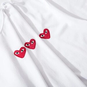cdg play heart logo t shirt white