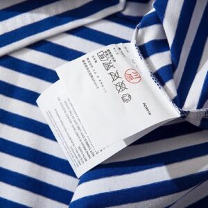 cdg play heart striped tee multicolor