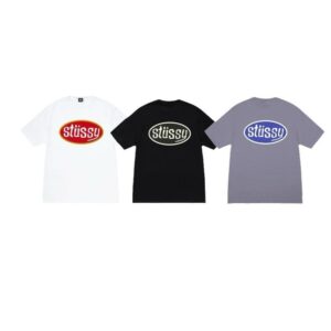 stussy multi color dog print t shirt