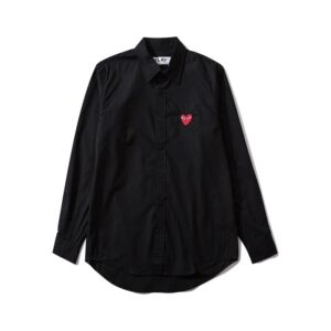 cdg play heart shirt white