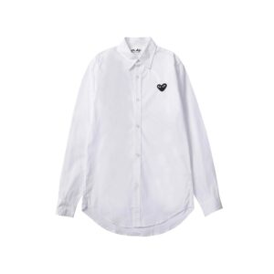 cdg play heart shirt white