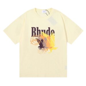 rhude faded bird print tee multicolor