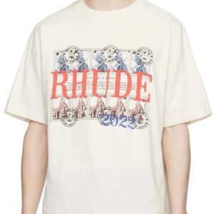 rhude stamp print tee multicolor