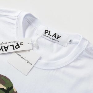 comme des garçons heart tee white