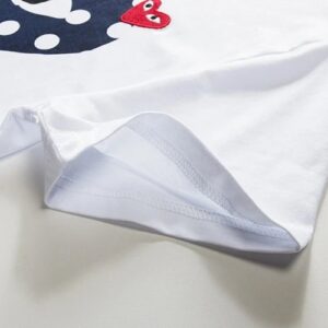 comme des garçons heart tee white