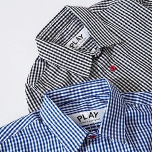cdg play striped heart shirt multi