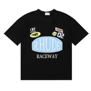 rhude raceway printed tee black