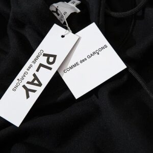 cdg play heart hoodie black/white