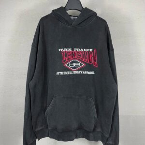 balenciaga vintage logo hoodie black