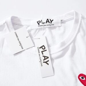 cdg play heart logo t shirt white