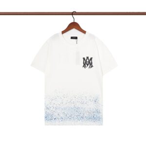 amiri paint splatter tee black white