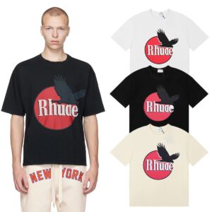 rhude black graphic tee