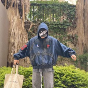 balenciaga & ralph lauren​ dirt zip up hoodie​ navy