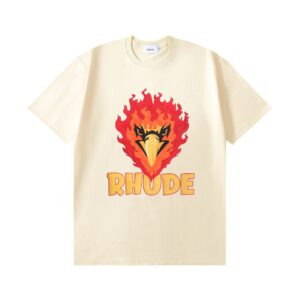 rhude flaming eagle t shirt multicolor