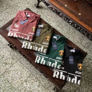 rhude logo short sleeve shirt multicolor
