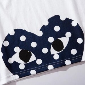cdg play heart logo t shirt white