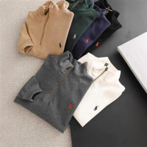 ralph lauren half zip knit sweater multicolor