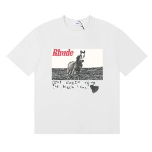 rhude horse graphic t shirt black