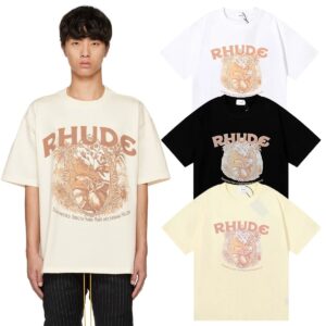 rhude wheat print t shirt multi color