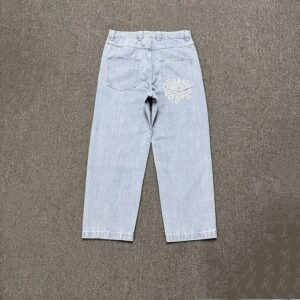 adwysd washed denim pants multi color