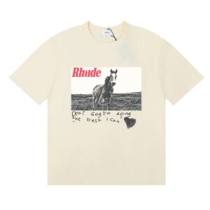 rhude horse graphic t shirt black