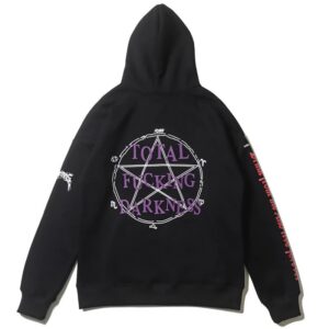 vetements magic pattern hoodie black