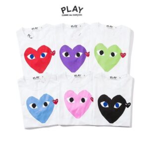 cdg play colorful hearts tee multi