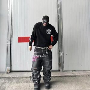 sssaint louis ripped denim jeans black/blue