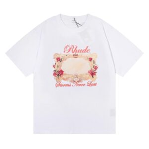 rhude floral mirror tee white