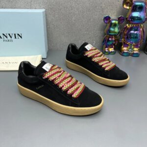 lanvin suede sneakers black