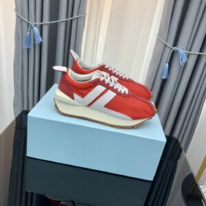 lanvin retro sneakers red white