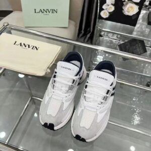 lanvin clay sneakers white black