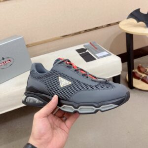 prada luxury sneakers mesh gray