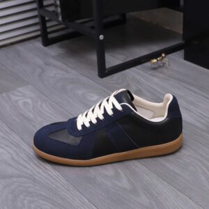 maison margiela leather sneakers blue