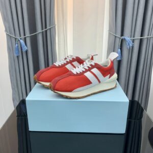 lanvin retro sneakers red white