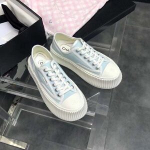chane vintage sneakers light blue
