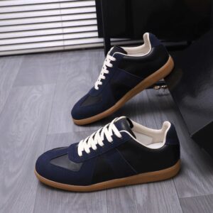 maison margiela leather sneakers blue