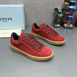 lanvin suede sneakers red