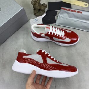 prada casual sneakers red