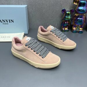lanvin suede sneakers pink