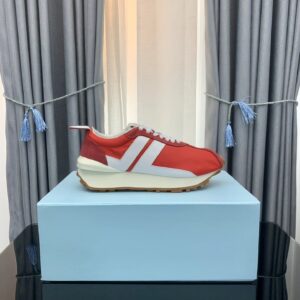 lanvin retro sneakers red white