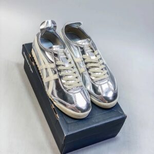 onitsuka tiger mexico 66 slip on sneakers silver grey