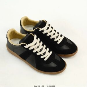 maison margiela leather sneakers black