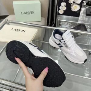 lanvin clay sneakers white black