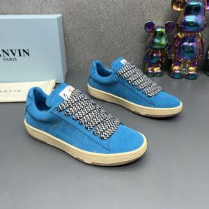 lanvin suede sneakers blue