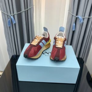 lanvin retro sneakers red blue