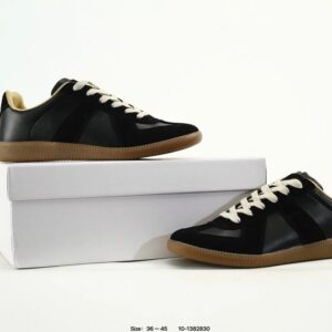 maison margiela leather sneakers black