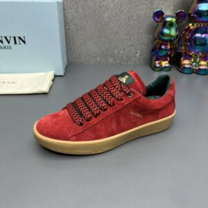 lanvin suede sneakers red